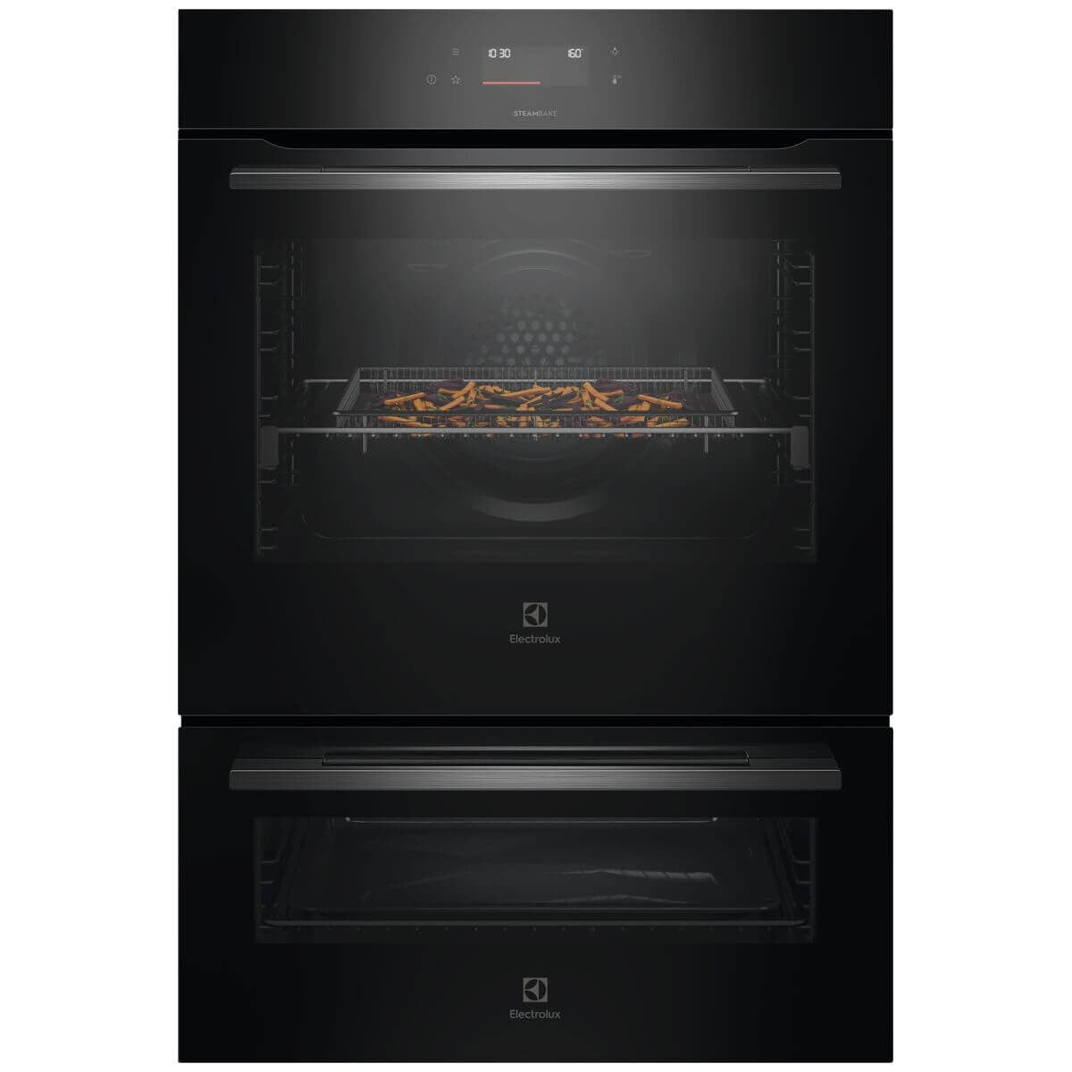 Electrolux 60cm Series 600 Double Oven - Dark Stainless Steel, Pyrolytic Cleaning, Food Probe - EVEP6626DF