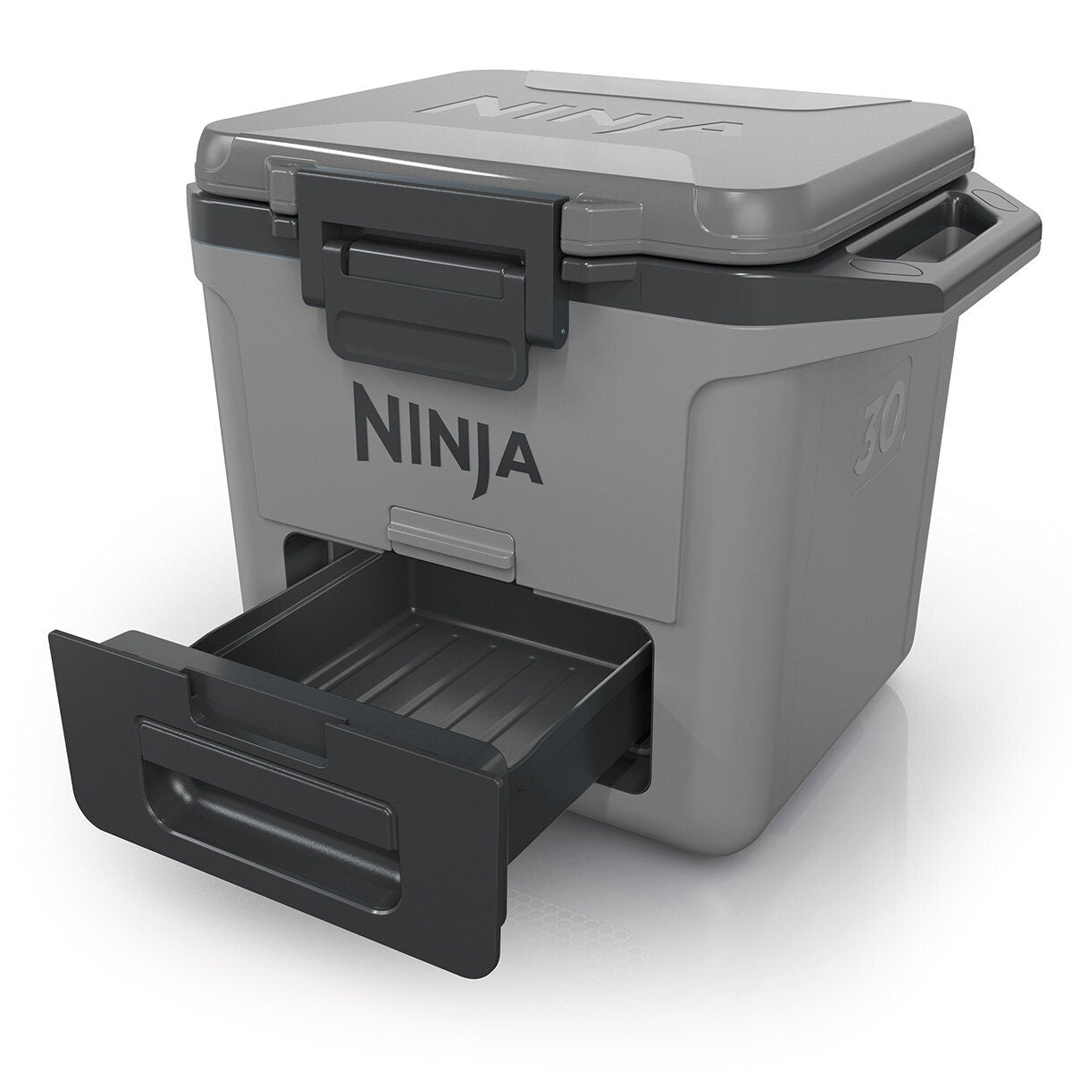 Ninja 28L FrostVault Hard Cooler with Dry Zone - Slate Grey, Lockable Lid, Fits 48 Cans - FB131GY