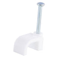 DETA 10mm White Flat Cable Clips Plastic 500 Pack