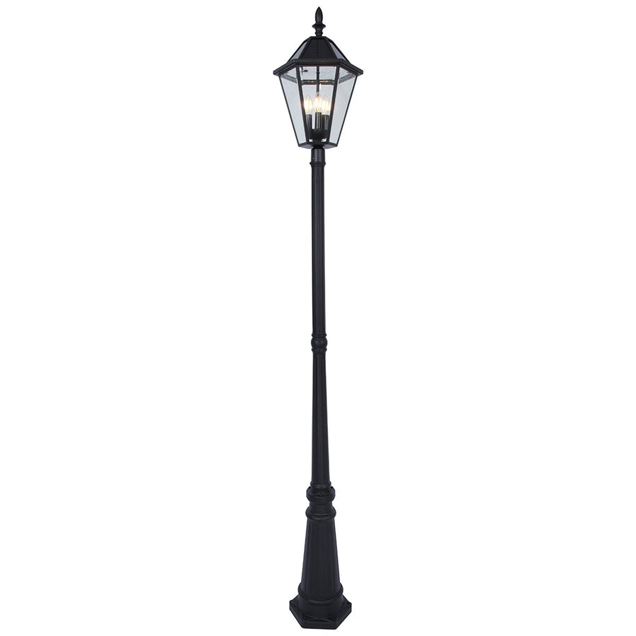 Lutec Solar Powered Garden Post Lantern LED Outdoor Lighting 12513LE-SL