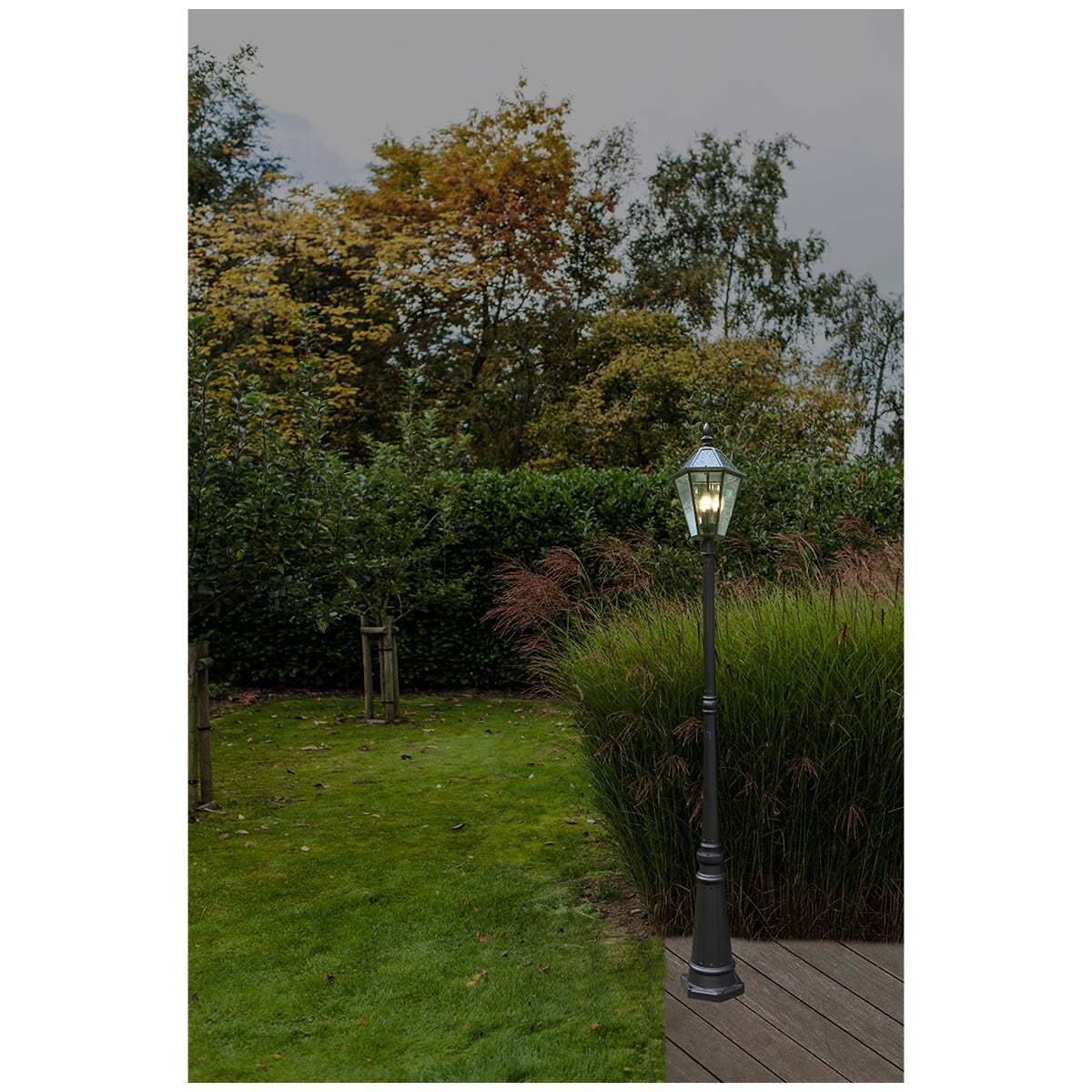 Lutec Solar Powered Garden Post Lantern LED Outdoor Lighting 12513LE-SL — image 7