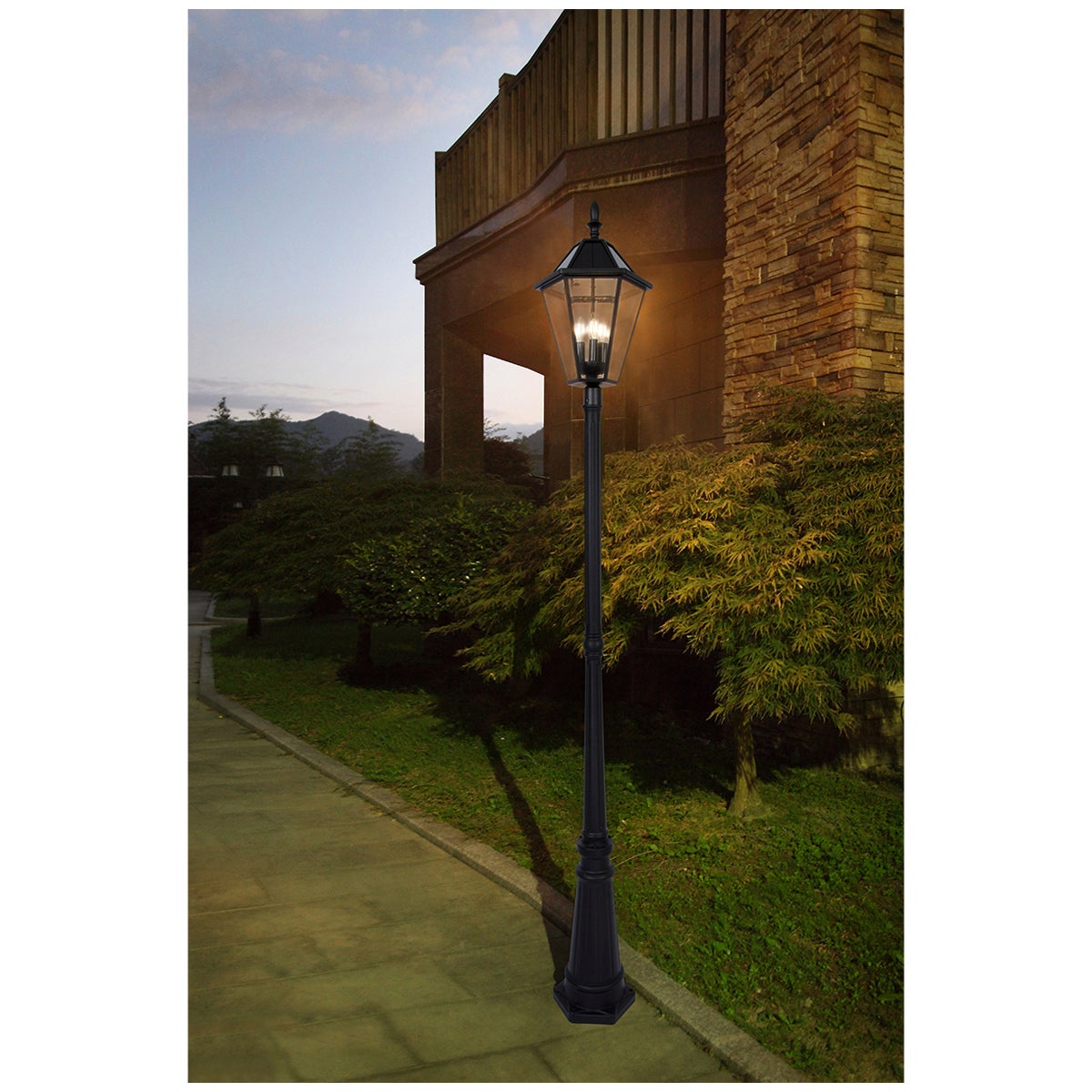 Lutec Solar Powered Garden Post Lantern LED Outdoor Lighting 12513LE-SL — image 5