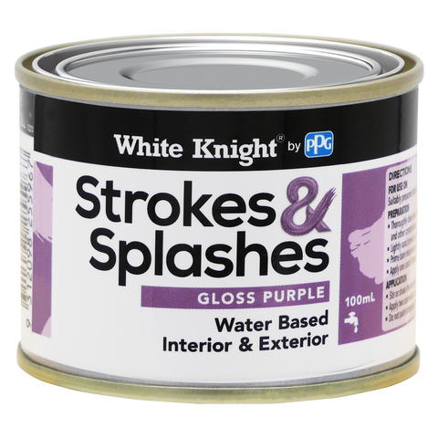 White Knight Purple Water Based Paint 100ml Easy Clean Gloss Finish - SuperSaverAU - view 1