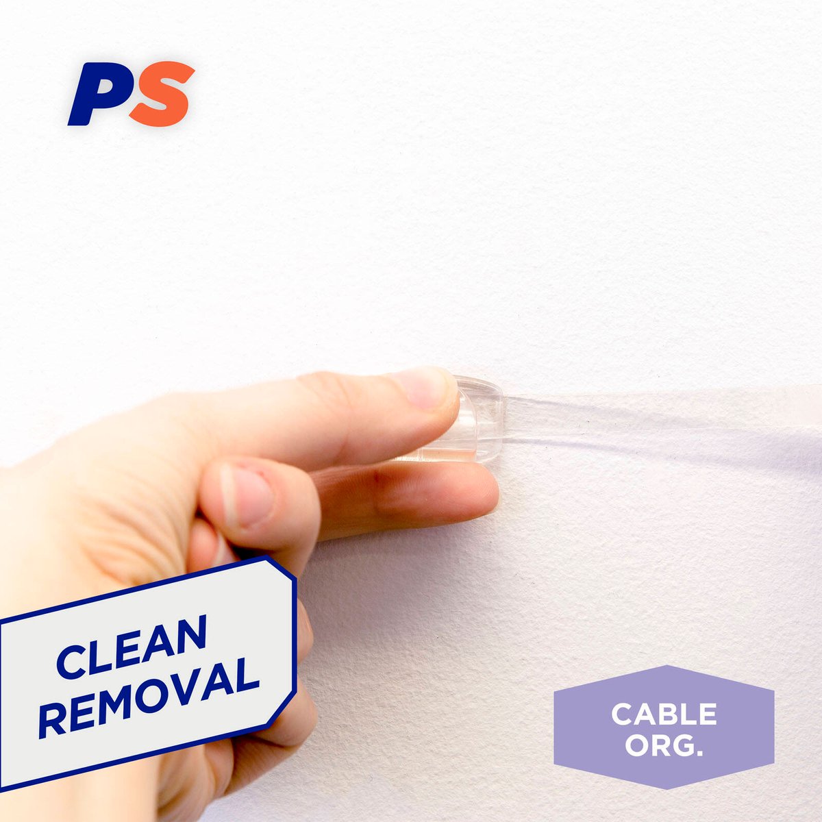 Permastik Clear Cord Clips - 12 Pack - Plastic - Easy to Apply - SuperSaverAU - view 4