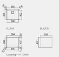 Barazza Cubo single bowl sink - 43L bowl, 1mm 304 stainless steel, top or flush mount - AFS500