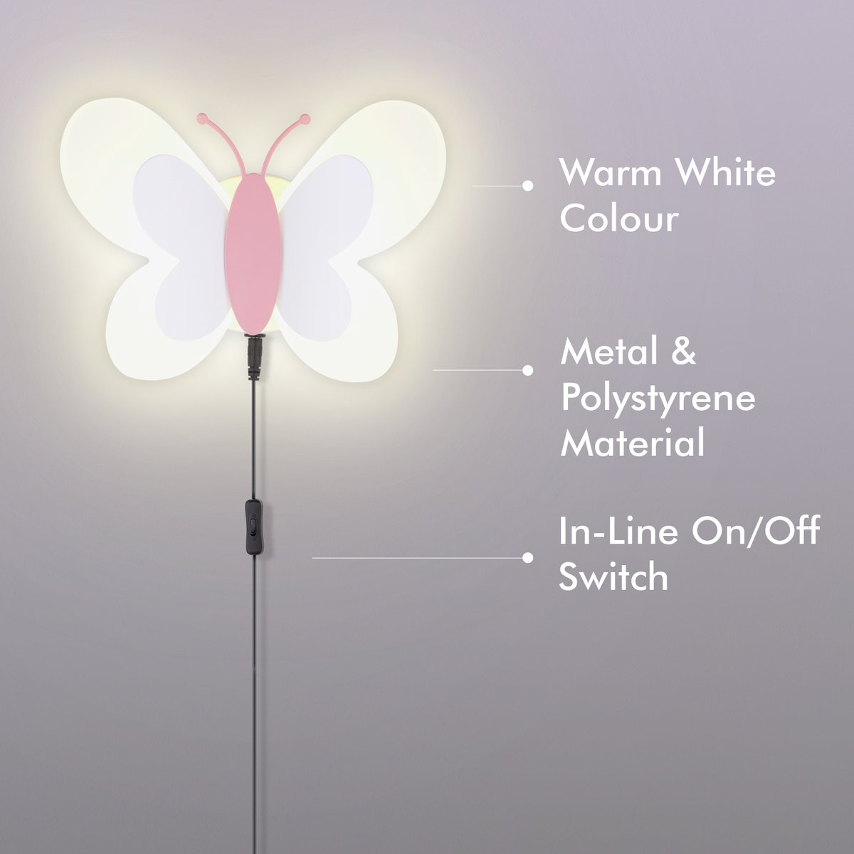Verve Harper Butterfly Wall Light - LED - 170mm x 240mm - Easy Install - SuperSaverAU - view 3