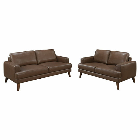 Ostro Furniture Ohio sofa set - Chocolate brown aniline cow leather, plywood and LVL frame - LOOHIOVLCO3124