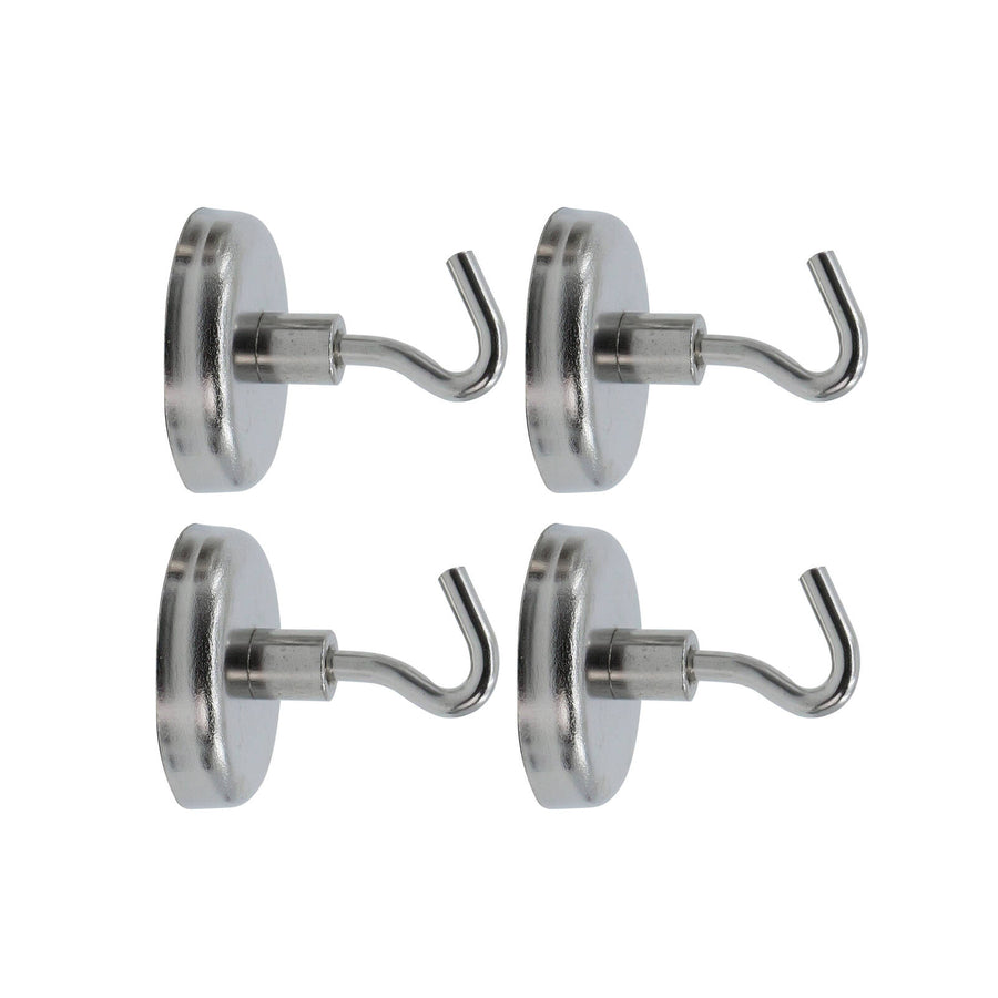 Everhang 35mm Ferrite Magnetic Hook 4 Pack - Silver