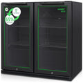 Husky 173L Eco Double Door Back Bar Drinks Chiller - Black, Electronic Controls, LED Lighting - C2HECO840BKAU