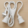 Arlec 1.8m Dual Outlet Split Extension Lead, Ordinary Duty 240V White