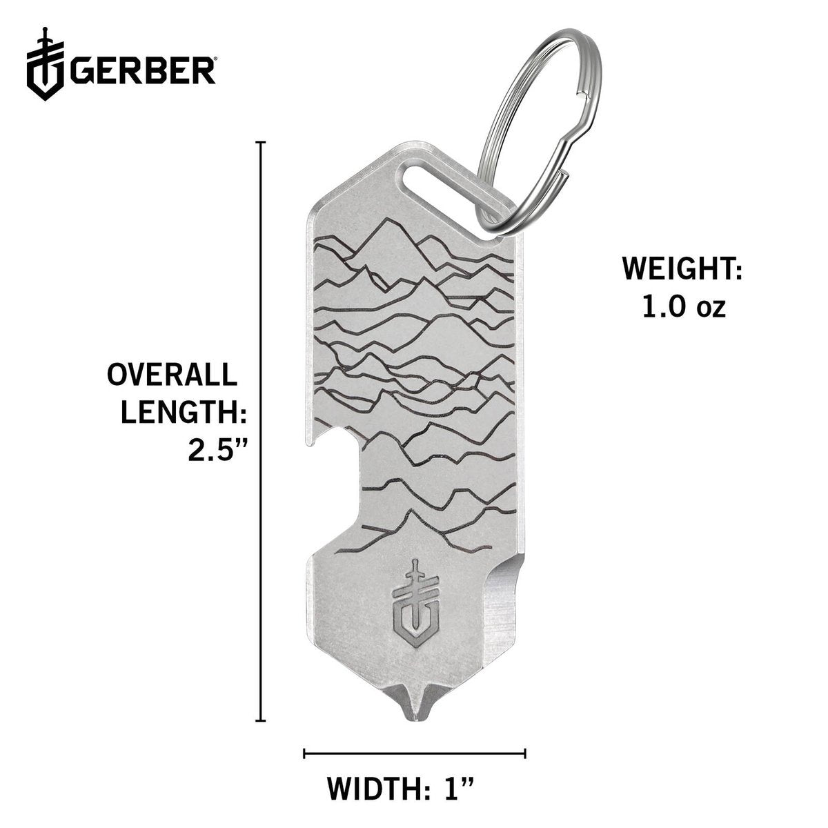 Gerber Dt Silver Hills Multitool Keychain Shard - 1 Pack - 69.9mm x 152mm - Silver - Lightweight & Portable - SuperSaverAU - view 3