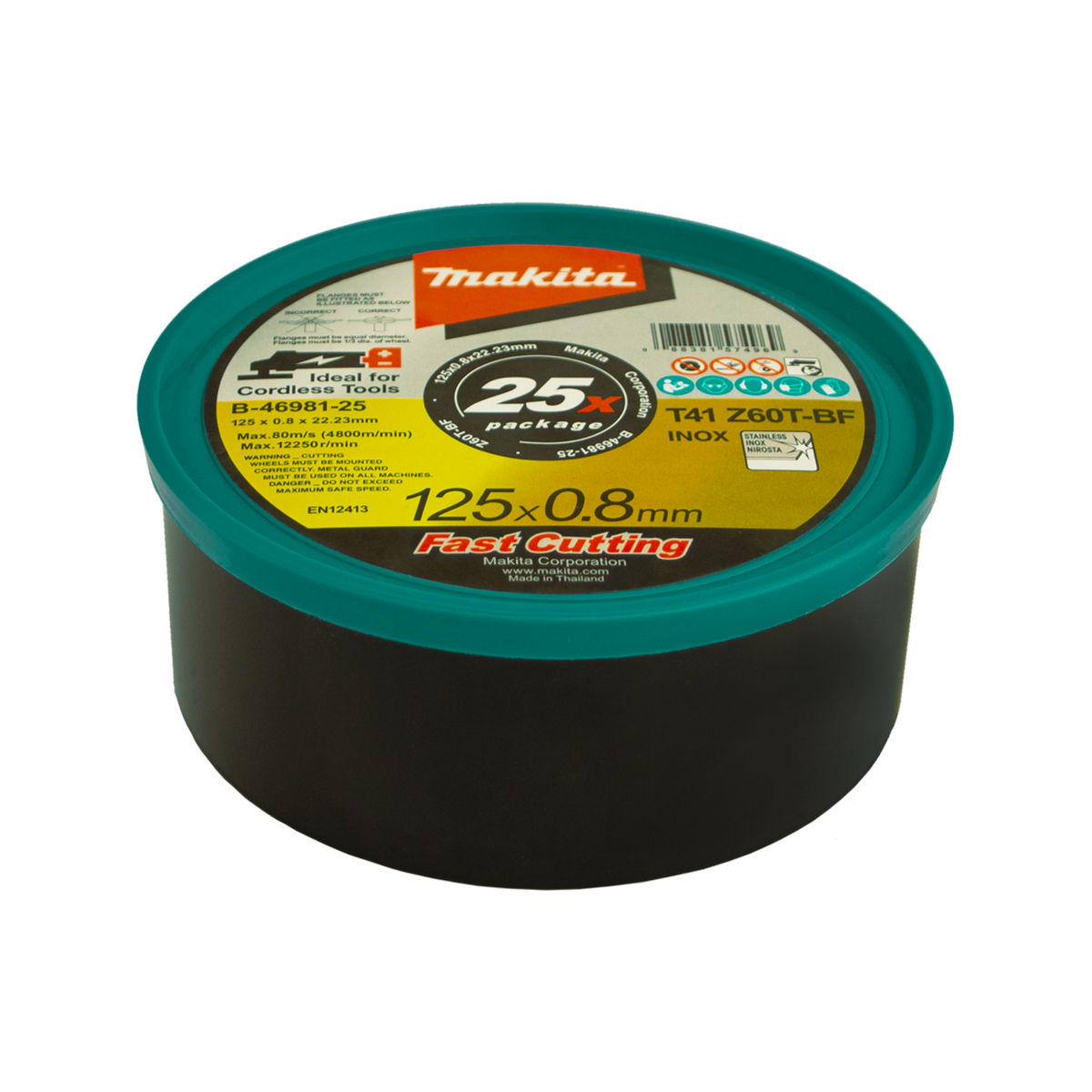 Makita Cutting Wheel 125mm 0.8mm 25 Pack - Zirconia Alumina - Durable - SuperSaverAU - view 1