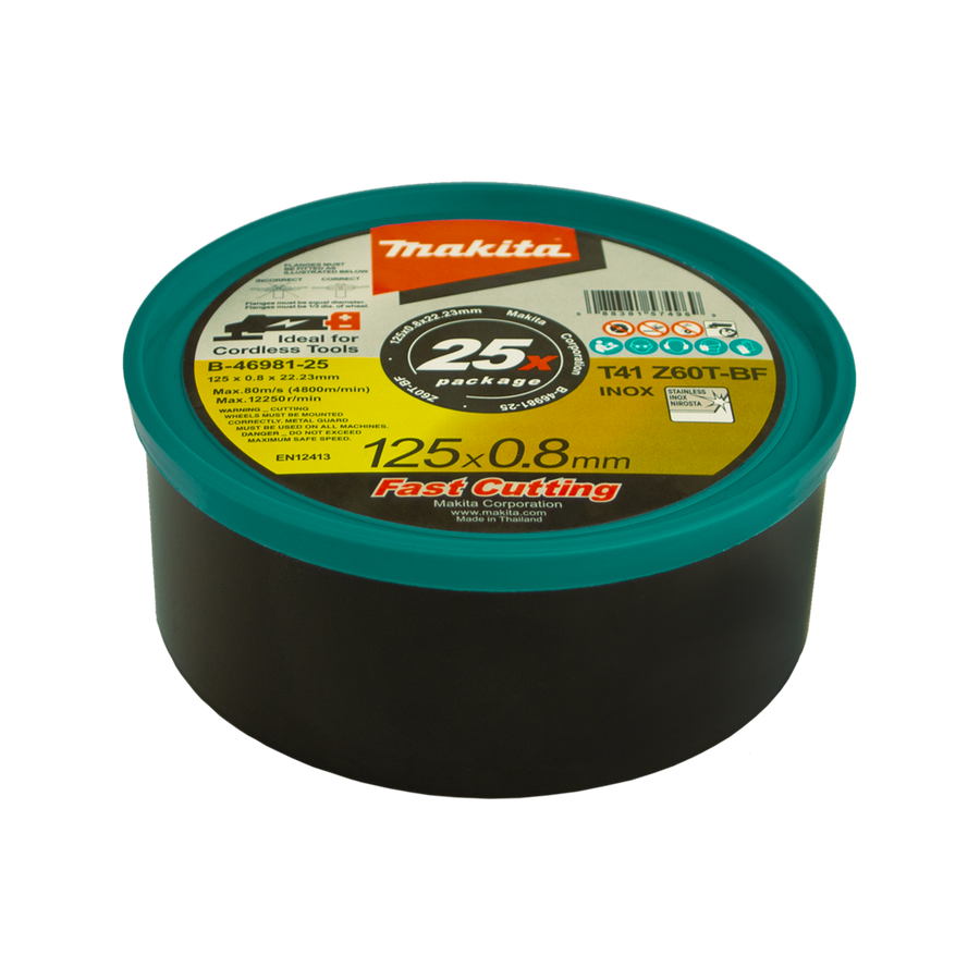 Makita Cutting Wheel 125mm 0.8mm 25 Pack - Zirconia Alumina - Durable - SuperSaverAU - view 1