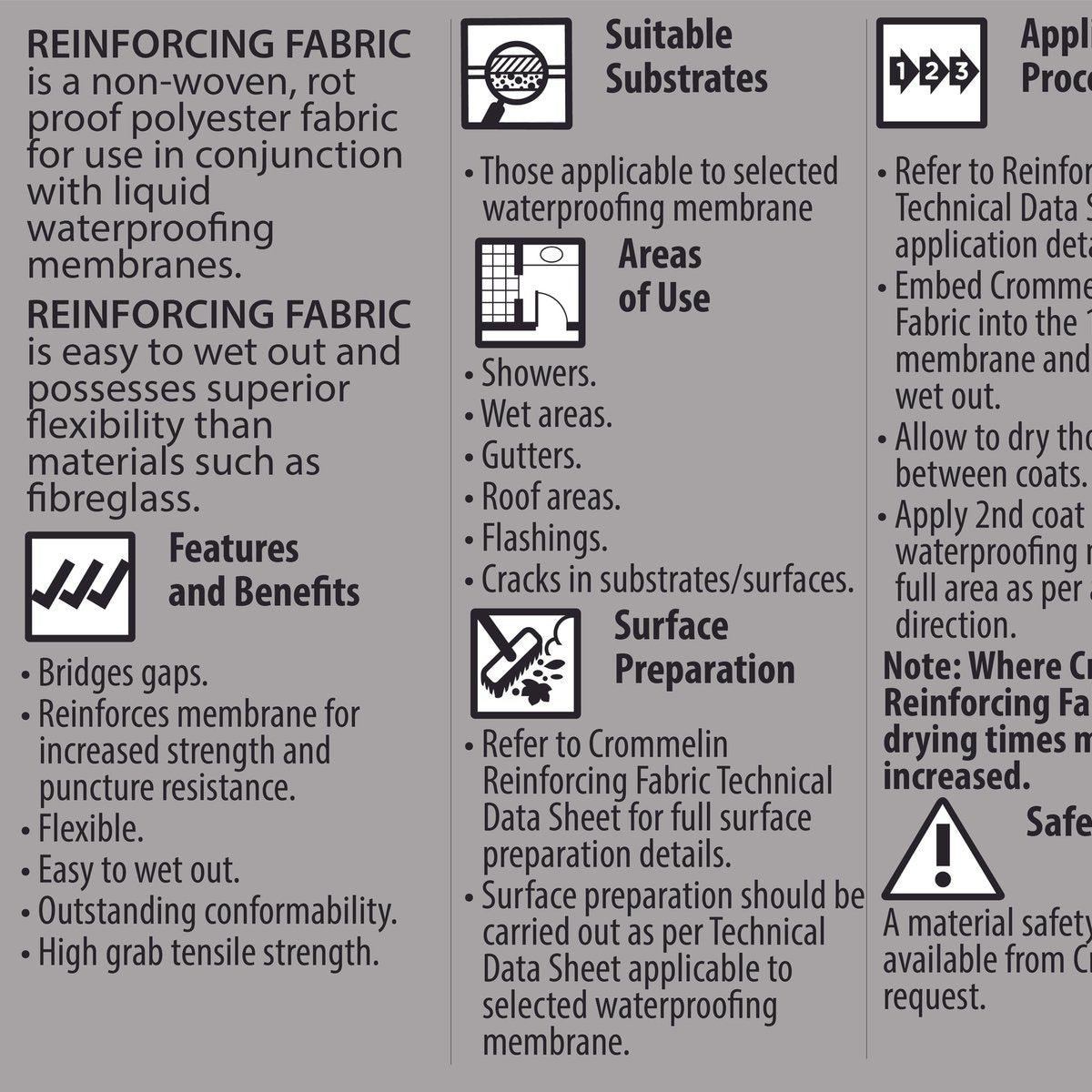 Crommelin Reinforcing Fabric - 100mm x 50m - Polyester - Non Woven - SuperSaverAU - view 2