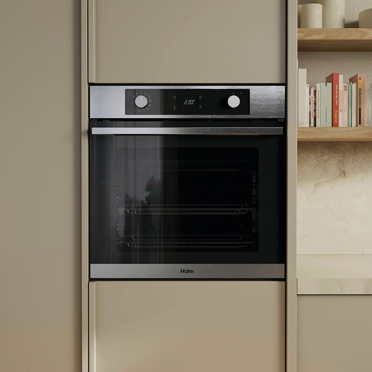 Haier 60cm 500 Series Pyrolytic Oven - 78L, 12 Functions, Air Fry, Steam Assist, Steel - HWO60S12EPX5