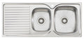 Oliveri Endeavour 1 and 3/4 bowl sink - 1080mm polished stainless steel - left hand drainer - EE121TH