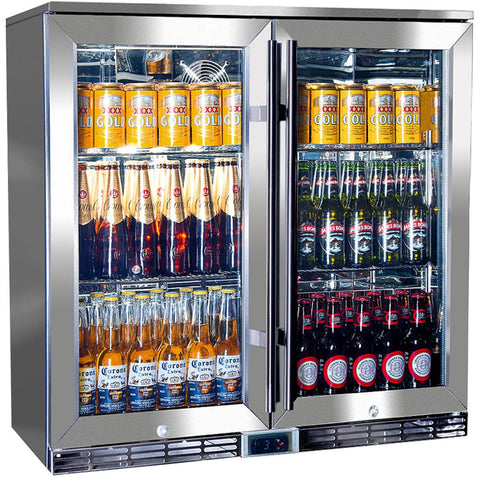 Rhino 208L Outdoor Beverage Centre - Stainless Steel, Two Door, Dual Glazed Low-E Glass - GSP2H-840-SS