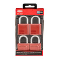 Lockwood 40mm Solid Brass 120N Series Padlock - 4 Pack, Silicone Jacket