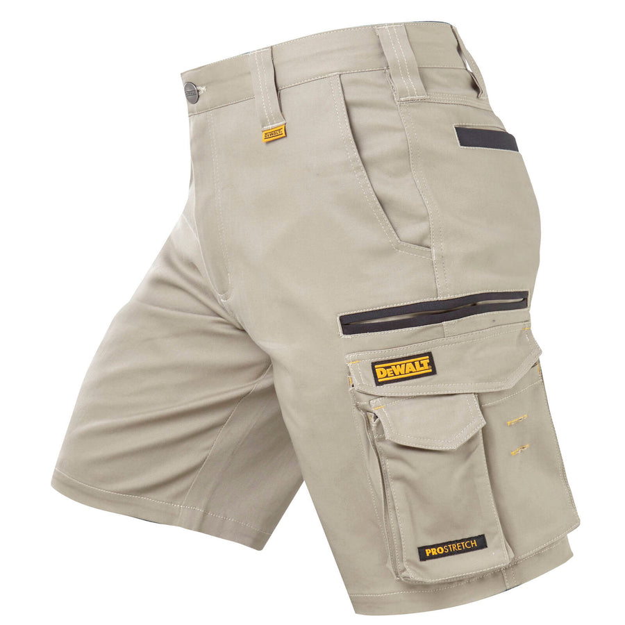 DEWALT Men's Khaki Bennington PROStretch Work Shorts Cotton/Spandex - Size 36