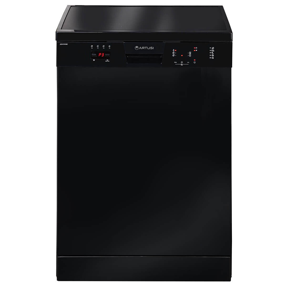 Artusi 60cm Freestanding Dishwasher 13 Place Settings - Black, Eco Wash, Delay Start - ADW5002B