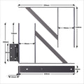 Peak Products Heavy Duty Steel Fence Gate Assembly Bracket Kit Matte Black Suits 750mm Gates