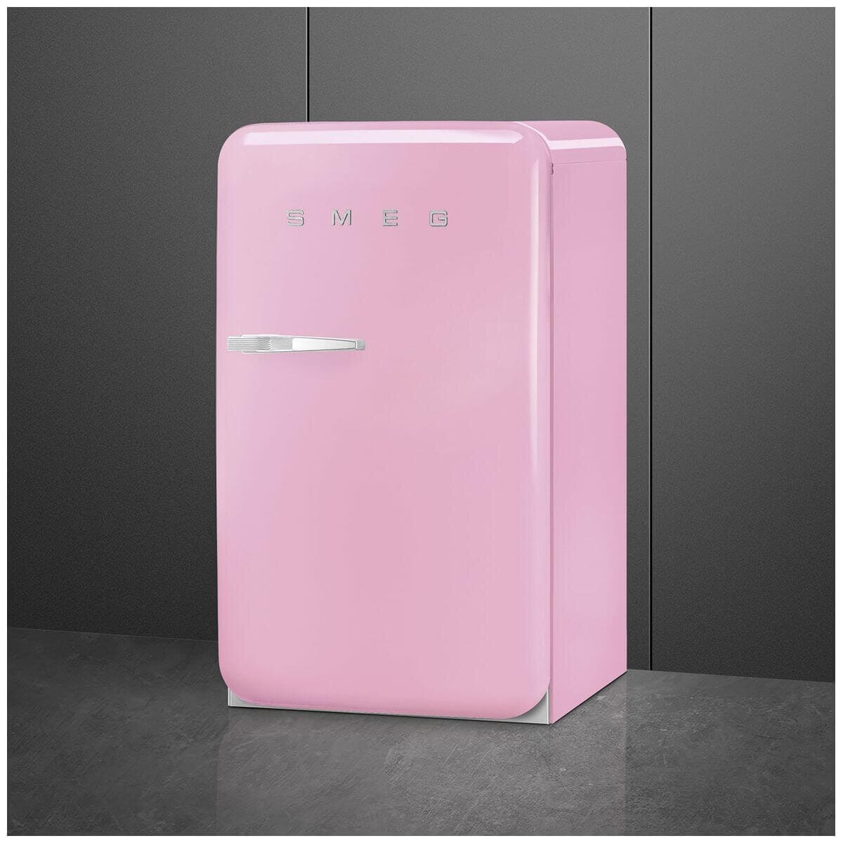 Smeg 50s Retro Style Happy 135L bar fridge - right hinge, pink, 6 star energy rating - FAB10HRPK6