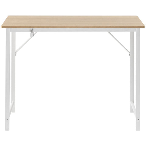 Zinus 100cm office desk - handy storage hook, wood top with metal frame, space-saving design - AU-UDASD2ZC-40N