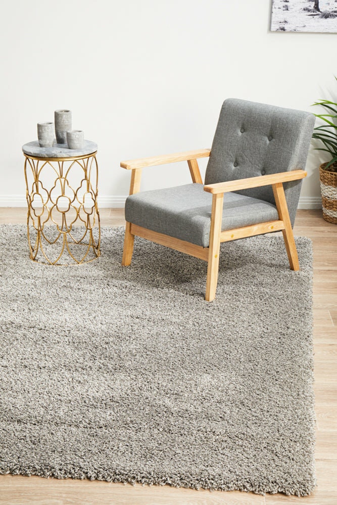 Rug Culture Laguna Medium Silver Polypropylene Rug 230x160cm - Jute Weft Backing - LGNSILVER230X160