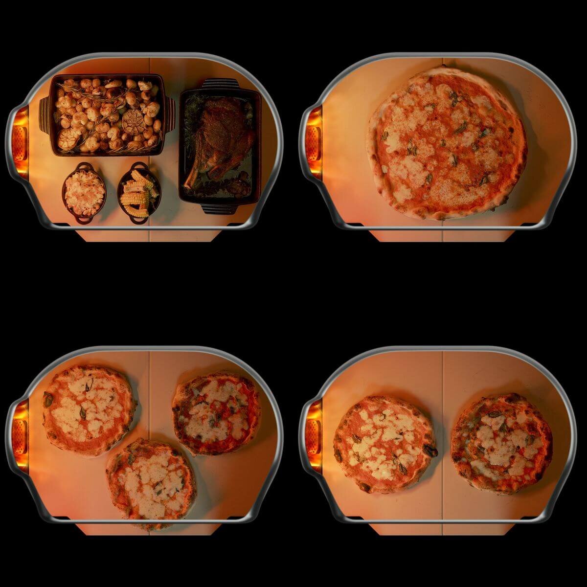Gozney Dome XL dual fuel natural gas pizza oven - black, twin meat probes, 30mm stone floor - GMNOBAU1826