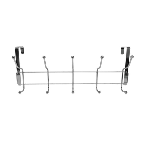 Adoored 10 Hook Satin Chrome Over the Door Hook Rack - Steel - Durable - SuperSaverAU - view 1
