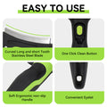 Flamingo Self-Cleaning Deshedding Tool with Retractable Blades, Green, for Dogs & Cats
