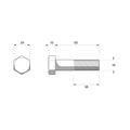 Zenith M16 x 65mm Hot Dip Galvanised Hex Head Bolt and Nut - 4.6 Grade Steel