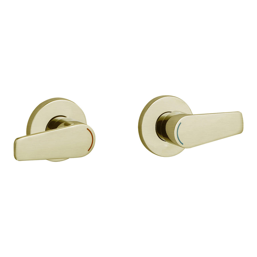 evekare Brushed Brass 1/4 Turn Extended Lever Wall Top Assembly 150mm