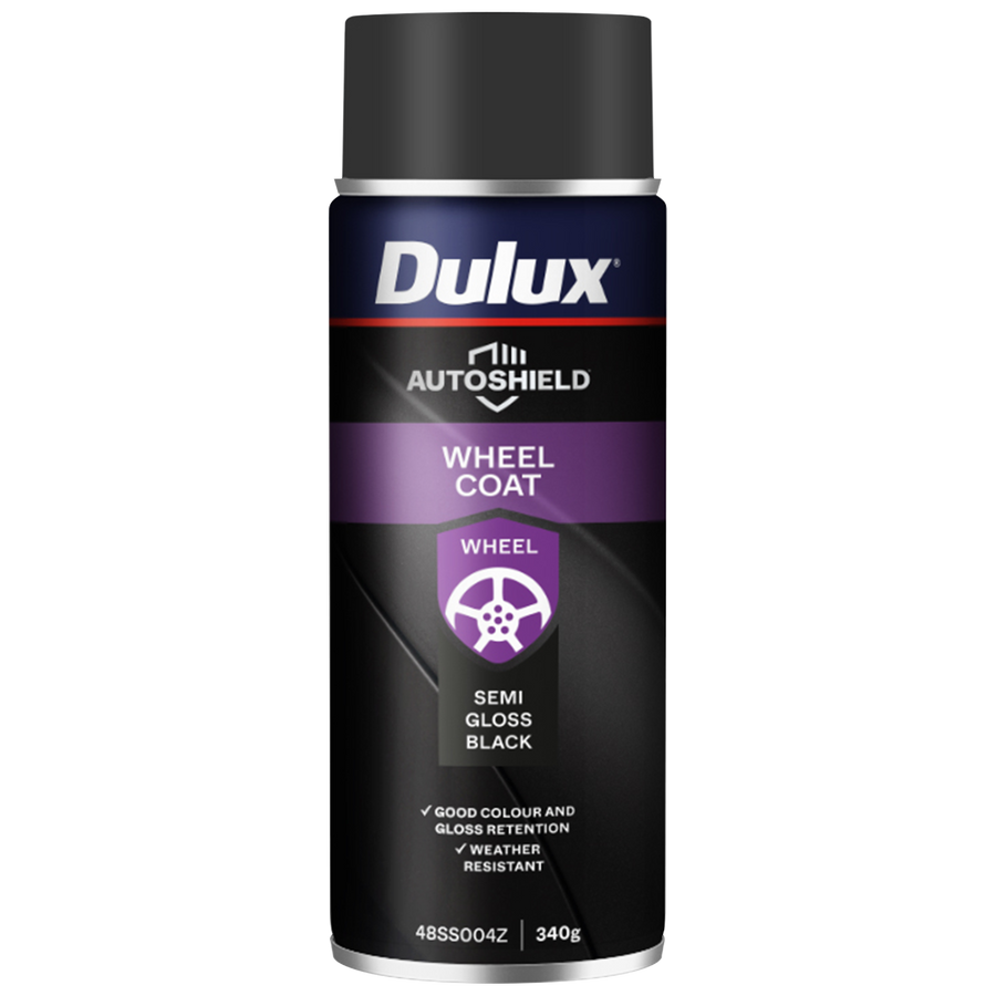 Dulux Autoshield 340g Satin Black Wheel Coat Spray Paint for Car Wheels