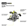 Ryobi 18V ONE+ 165mm Cordless Circular Saw, Skin Only, Hypergreen R18CS-0