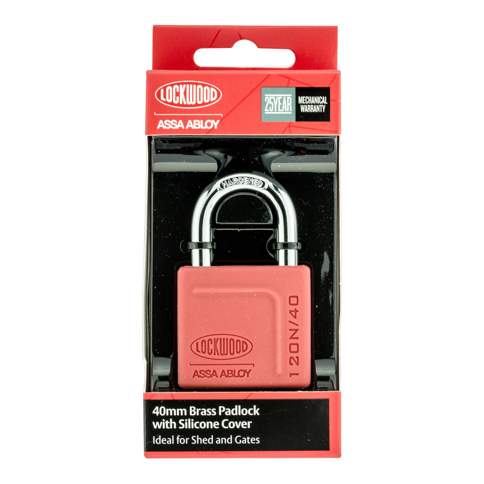 Lockwood 40mm Alloy Silicon Padlock - Brass with Silicone Jacket