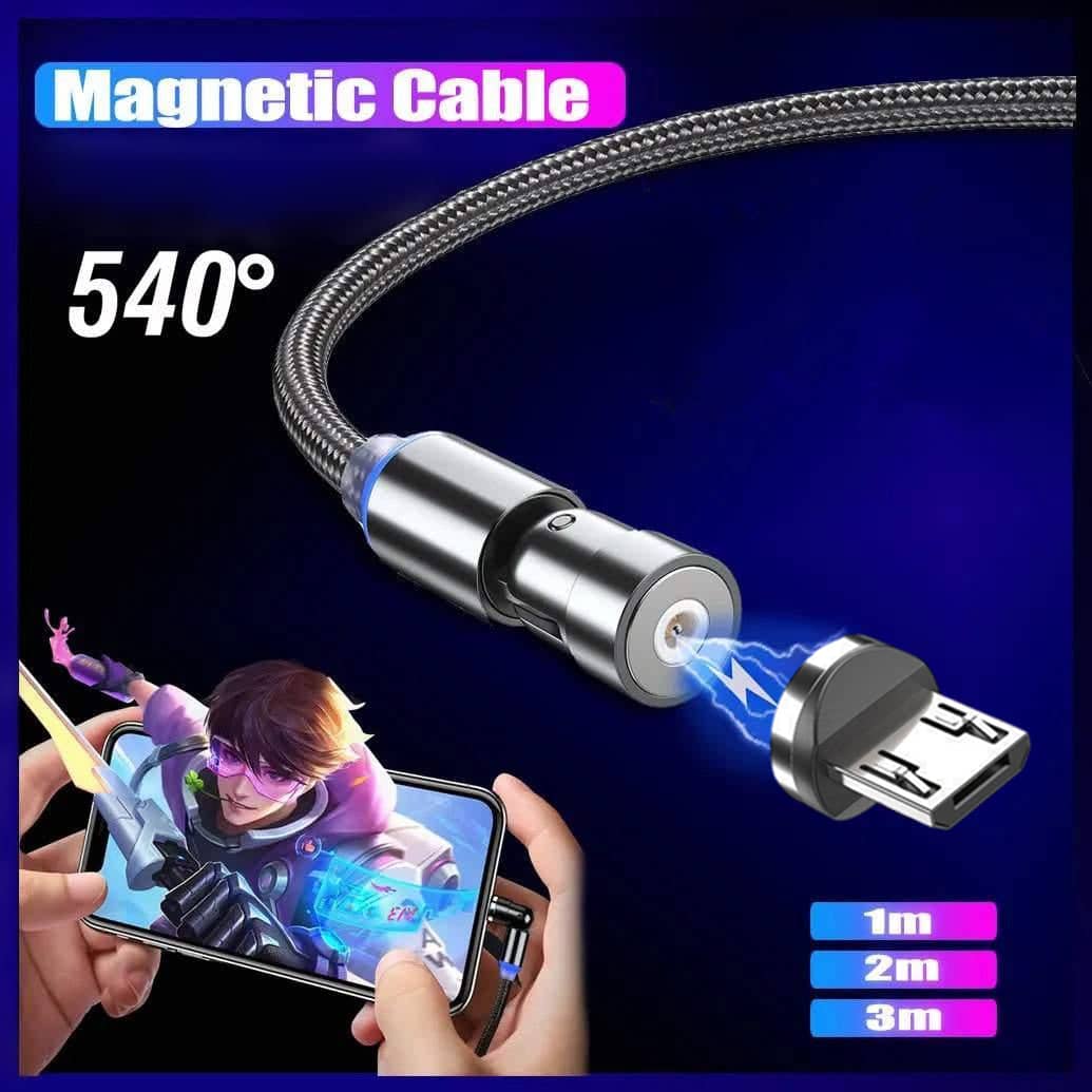 540 Degree Rotating Magnetic Charging Cable for Micro USB - 3 m - view 2
