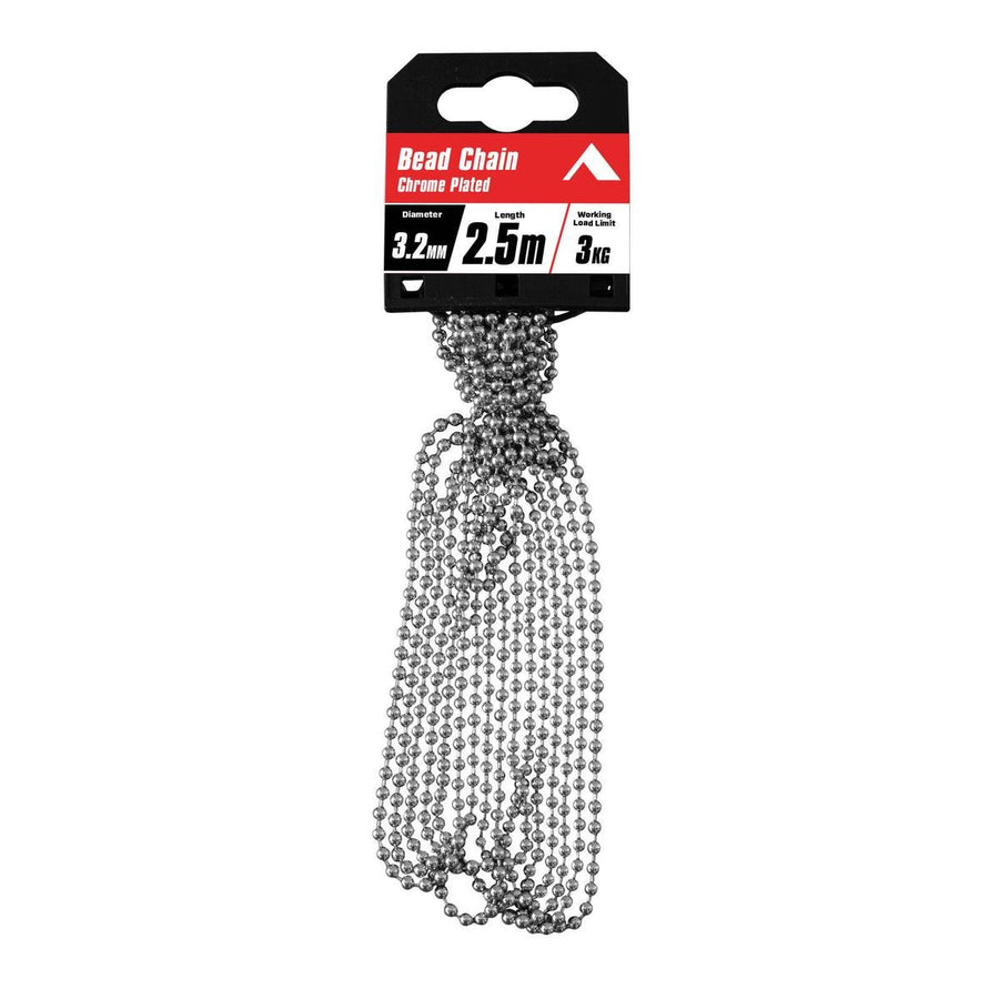 Pinnacle Chrome Plated Bead Chain 2mm x 2.5m - 10M Pack - 3kg Load Rating - SuperSaverAU - view 1