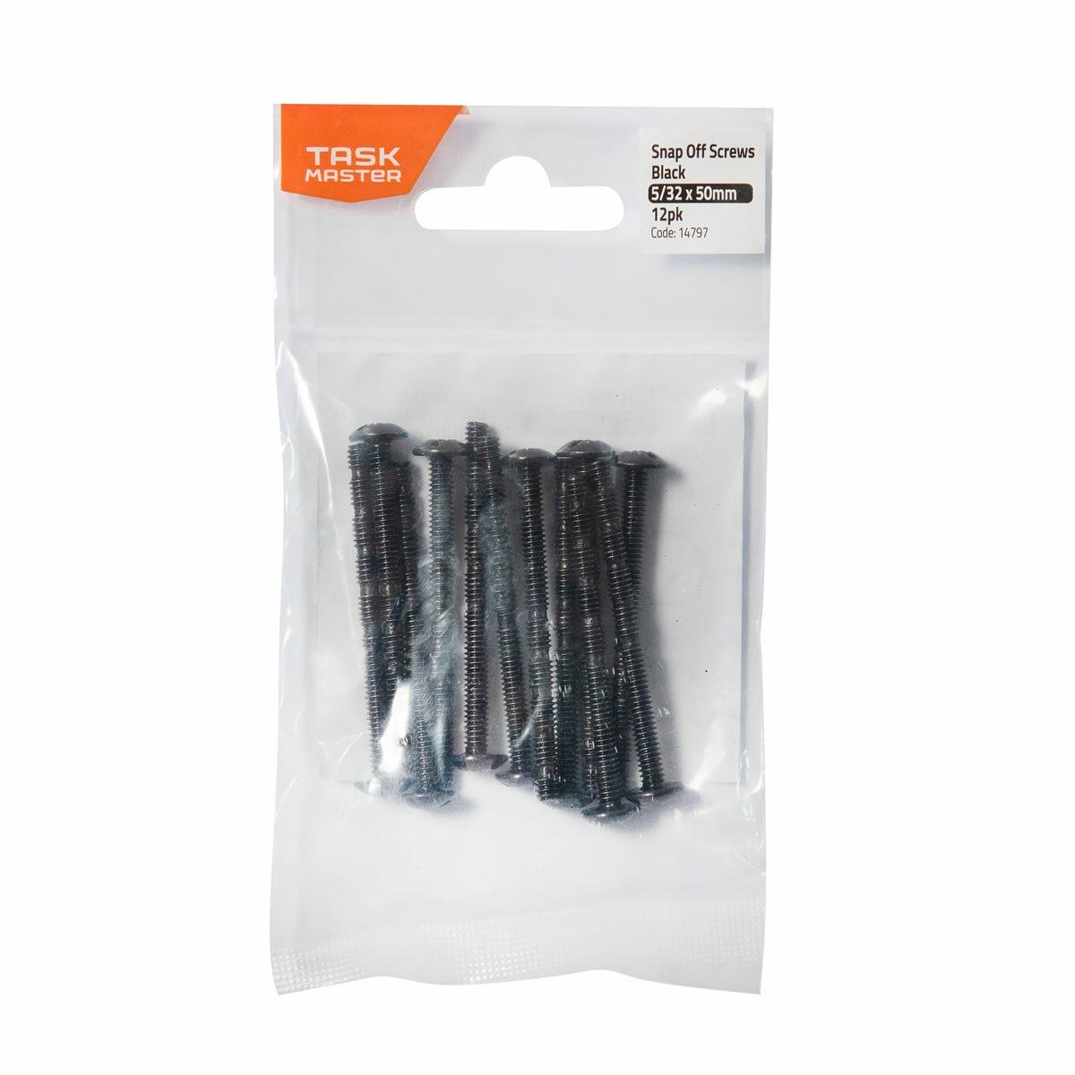 Taskmaster 5 32 x 50mm Black Snap Off Screw 12 Pack - Adjustable Length - SuperSaverAU - view 1
