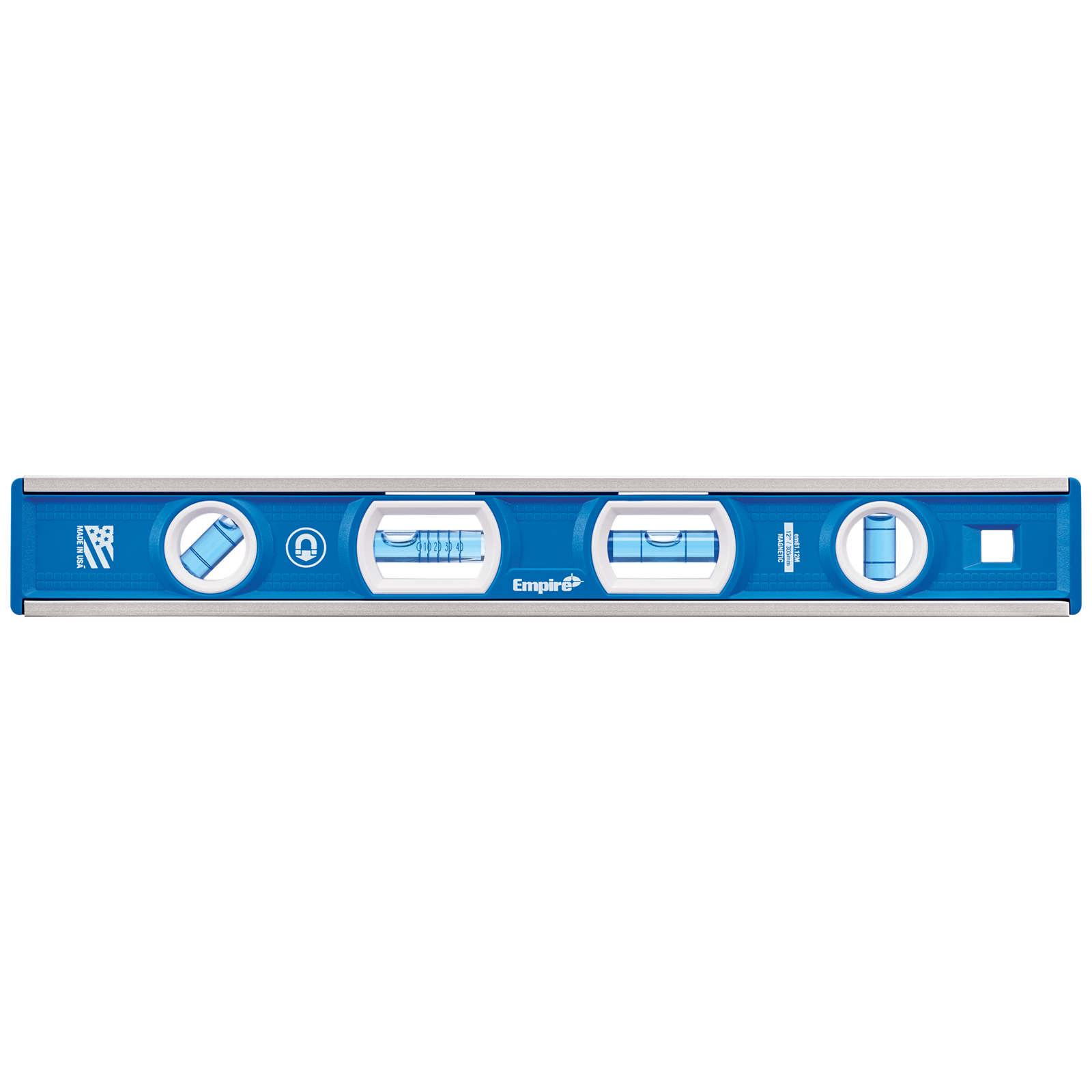 Empire 305mm Magnetic Aluminium Torpedo Level 4 Vials Waterproof