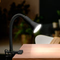 Brilliant Lighting Vito Metal Clamp Lamp, Black, Adjustable E14 Head, Indoor 19759/06