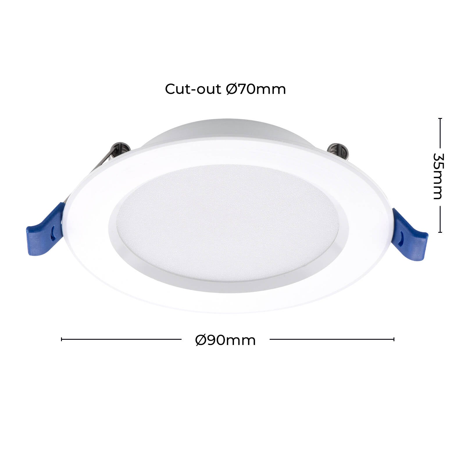 DETA X8 Metal 70mm MultiPower Tri-Colour Dimmable LED Downlight 240V White DET716