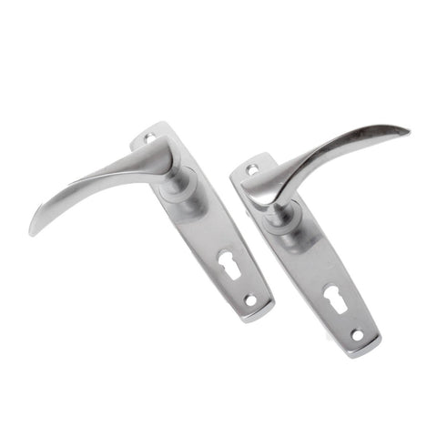 Adoored Door Lever Lock - 100mm - Steel - Satin Chrome - SuperSaverAU - view 1