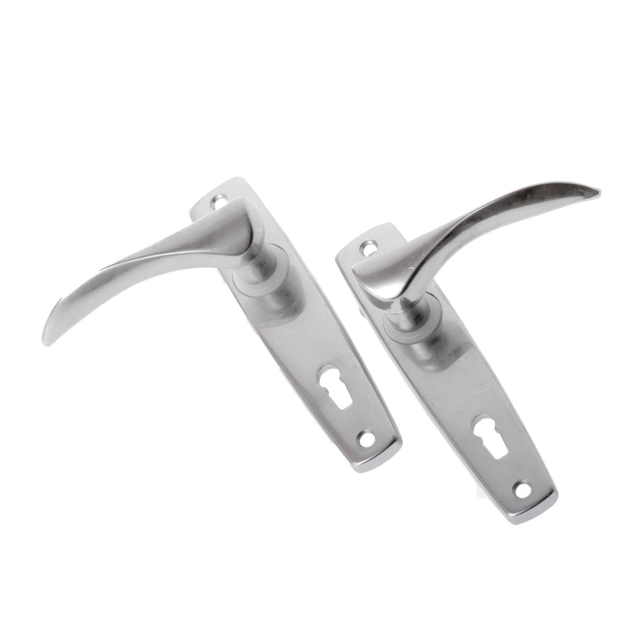 Adoored 100mm Satin Chrome Steel Lever Latch Lock Interior