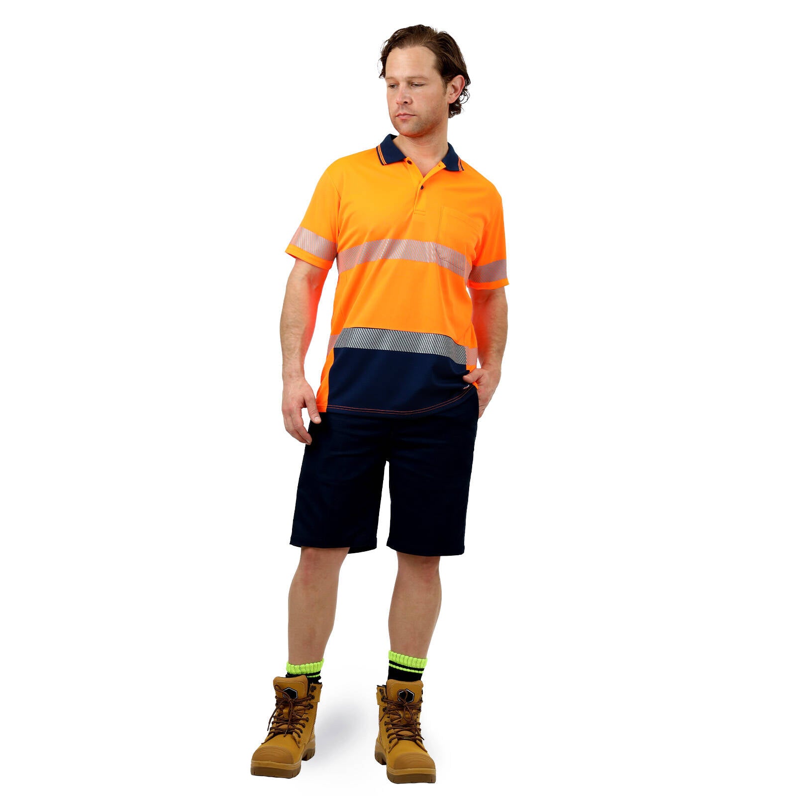 Citeco Orange Hi Vis Short Sleeve Polo - Reflective Polyester, Men's 2XL