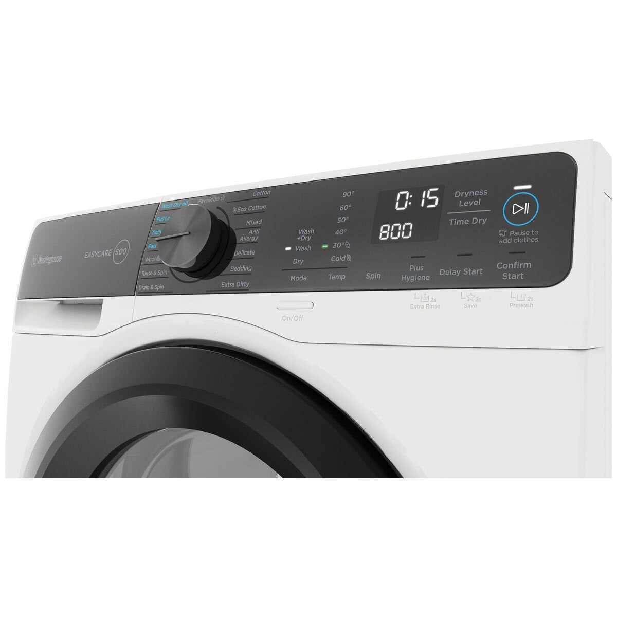 Westinghouse EasyCare 500 9kg/5kg Washer Dryer Combo - White, PreMix, Plus Hygiene - WWW9024M5WAS