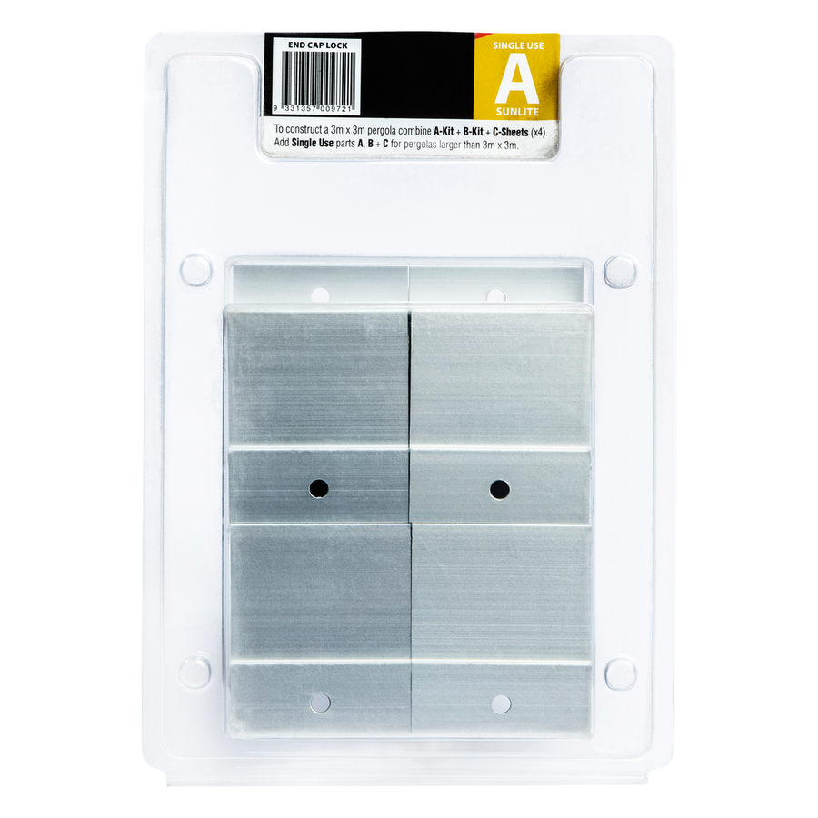 Suntuf 50mm Sunlite 10 Aluminium End Cap Lock 8 Pack Durable Design - SuperSaverAU - view 1
