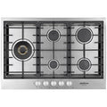 Brohn 75cm Stainless Steel Gas Cooktop - Made in Italy, 21.6MJ/h Wok Burner, Five Burners - BRGC756IT