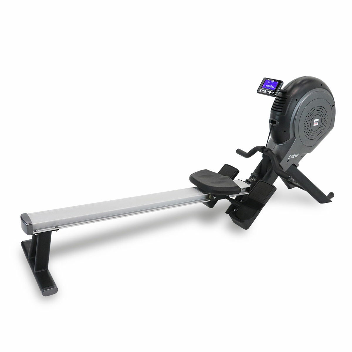 BH Fitness Rowing Machine - 16 Resistance Levels, Foldaway Design, Black and Stainless Steel - S1RW