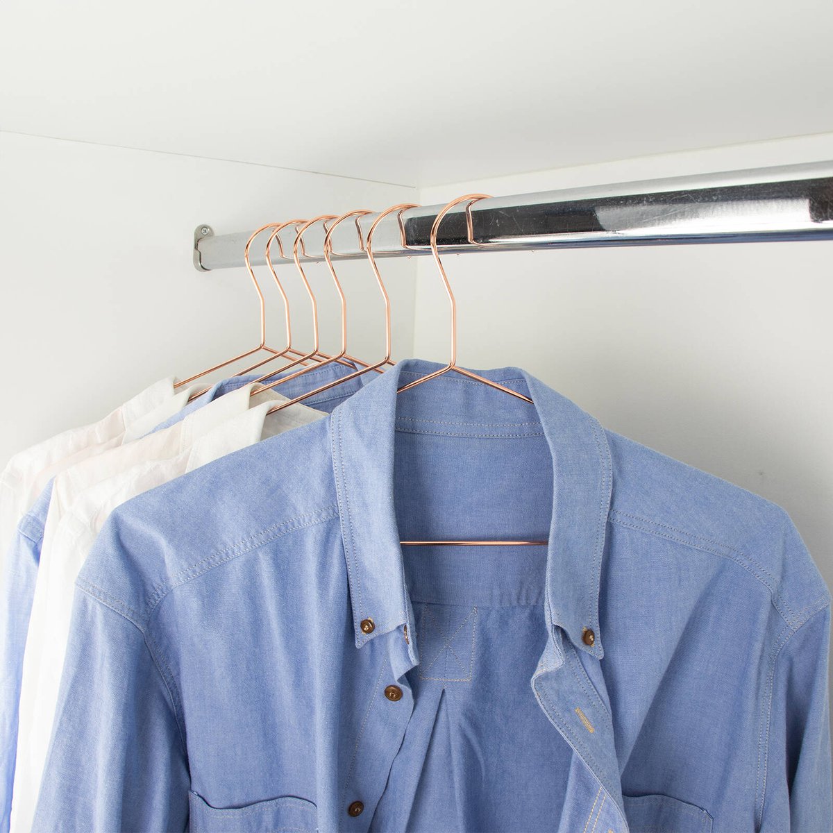 Practa Copper Metal Clothes Hangers 10 Pack - 420mm x 205mm - Durable & Space-Saving